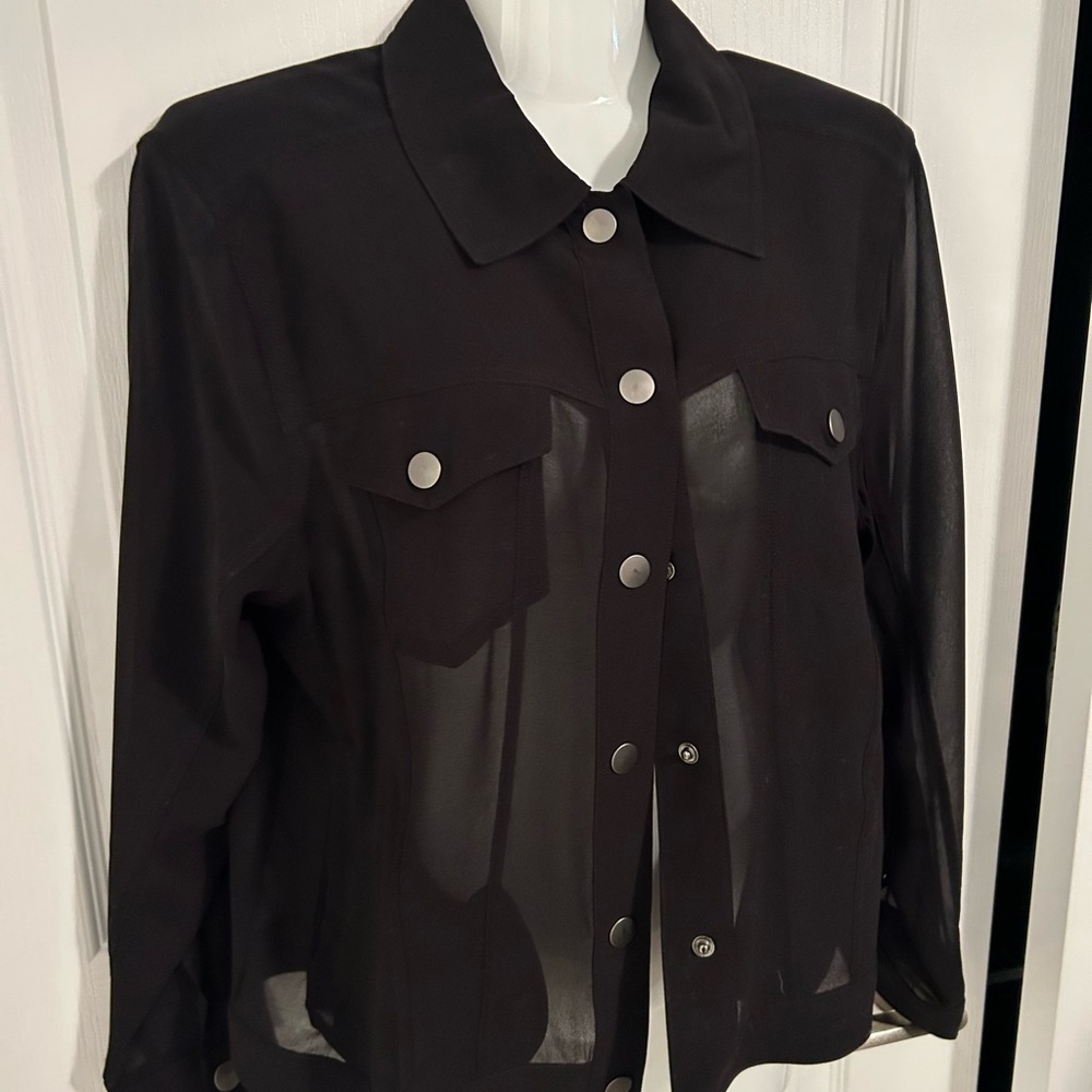Sheer Black Button-Up Jacket